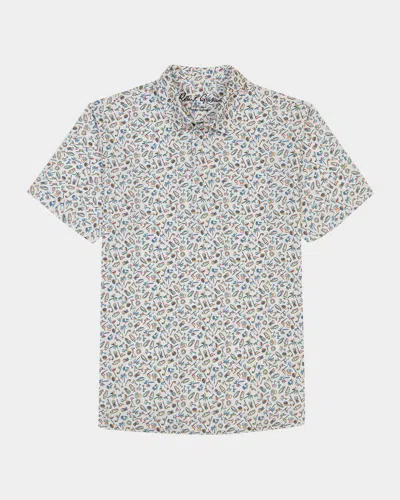 ROBERT GRAHAM MEN'S SUNSET SIPS KNIT POLO SHIRT