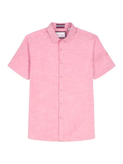 Robert Graham Men's Sutton Solid Linen-cotton Shirt In Pink