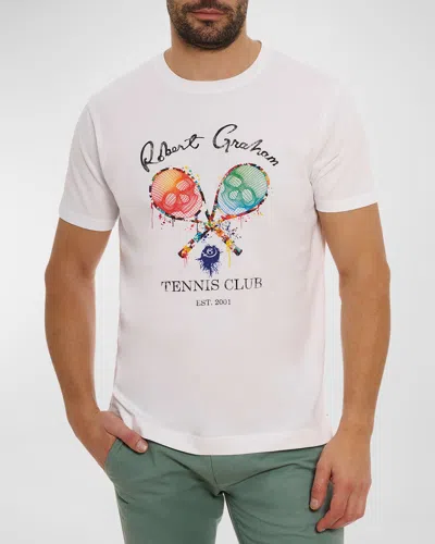Robert Graham Rg Tennis Club T-shirt In White