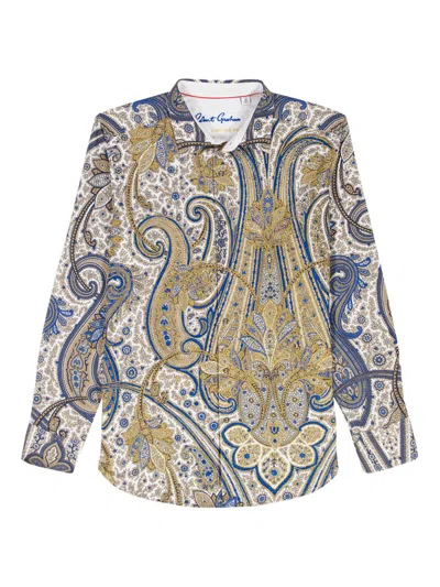 Robert Graham Men's The Lansky Look Paisley Metallic Shirt In Neutral