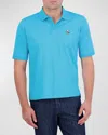 Robert Graham The Player Solid Cotton Jersey Polo In Aqua