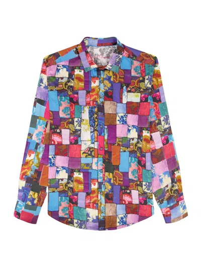 Robert Graham Men's Theberton Patchwork Print Shirt In Pink