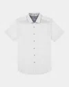 Robert Graham Thresher Classic Fit Solid Short Sleeve Cotton Seersucker Button-up Shirt In White