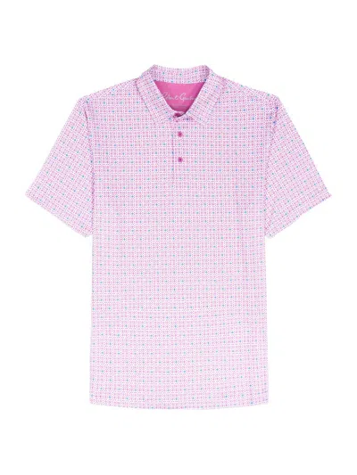Robert Graham Men's Tilford Printed Logo Polo Shirt In Pink