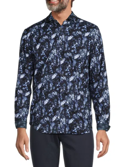 Robert Graham Men's Tony Classic Fit Abstract Print Sport Shirt In Dark Blue