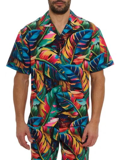 Robert Graham Toucan Short Sleeve Button Down Shirt In Multi