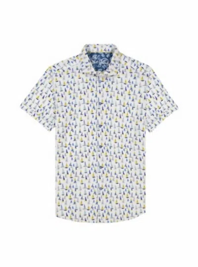 Robert Graham Men's Trans Pacific Short Sleeve Knit Shirt In White