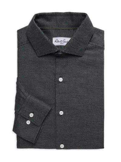 Robert Graham Men's Troy Houndstooth Dress Shirt In Black