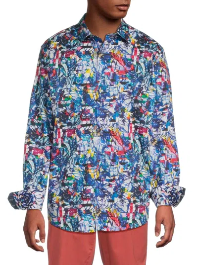 Robert Graham Men's Trumbell Printed Cotton Button-front Shirt In Multi