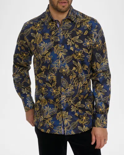 Robert Graham Valmont Long Sleeve Button Down Shirt In Blue