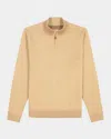 Robert Graham Men's Walton Texture Knit Quarter-zip Sweater In Brown