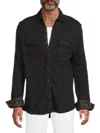 Robert Graham Men's Wayne Curved Hem Cotton-blend Shirt In Black