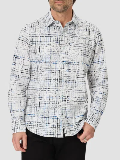 Robert Graham Webster Slim Floral Check Woven Cotton Shirt In White