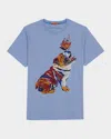 Robert Graham Whiskey Dog Cotton Graphic T-shirt In Blue