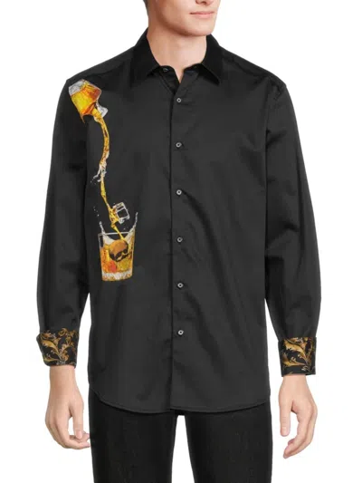 Robert Graham On Ice Long Sleeve Woven Button-up Shirt In Black