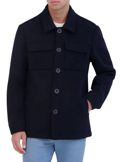 Robert Graham Men's Wool Blend Shirt Jacket In Navy