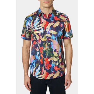 Robert Graham Meraz Short Sleeve Button-up Shirt In Black