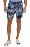 Robert Graham Merrick Floral Flat Front Shorts In Blue Multi