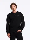 Robert Graham Messi Henley Long Sleeve Knit Top In Black
