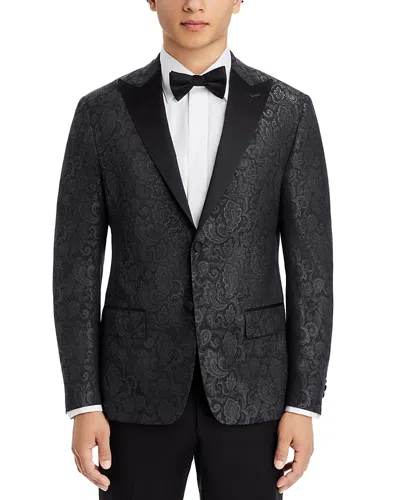 Robert Graham Metallic Paisley Jacquard Modern Fit Dinner Jacket In Black/silver