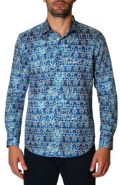 Robert Graham Mezza Abstract Print Button-up Shirt In Blue