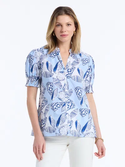 Robert Graham Mila Short Sleeve Woven Shirt In Blue