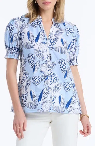Robert Graham Mila Short Sleeve Woven Shirt In Blue