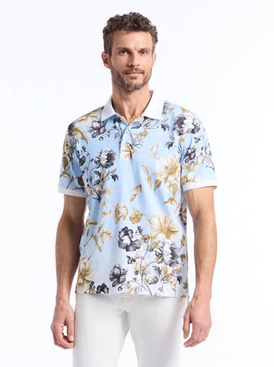 Robert Graham Milson Short Sleeve Polo In Blue