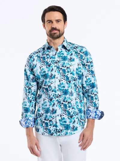Robert Graham Miren Long Sleeve Button Down Shirt In Blue