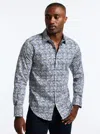 Robert Graham Mission Printed Long Sleeve Button Front Shirt In Navy