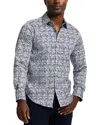 Robert Graham Mission Printed Long Sleeve Button Front Shirt In Navy