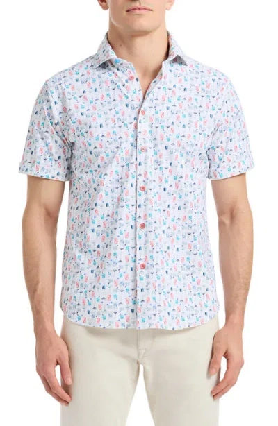 Robert Graham Mix & Match Knit Short Sleeve Button-up Shirt