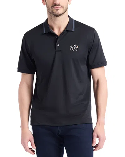 Robert Graham Monkey Business Short Sleeve Knit Polo Shirt In Black