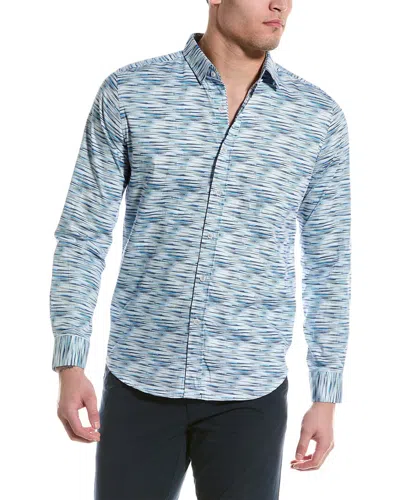 Robert Graham Moretti Tailored Fit Woven Shirt In Blue
