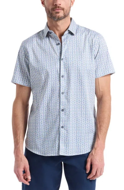 Robert Graham Napier Short Sleeve Stretch Cotton Button-up Shirt In Multi