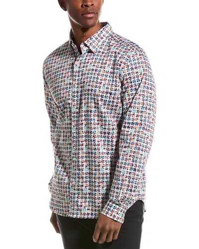 Robert Graham Nathan Tailored Fit Woven Shirt In White