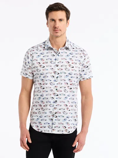 Robert Graham Neon Wheels Short Sleeve Cotton Button-up Shirt In Multi