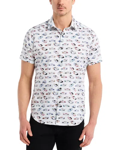 Robert Graham Neon Wheels Short Sleeve Cotton Button-up Shirt In Multi