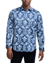 Robert Graham Neville Printed Long Sleeve Button Front Shirt In Blue