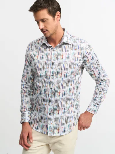 Robert Graham Newsom Long Sleeve Button Down Shirt In White Multi
