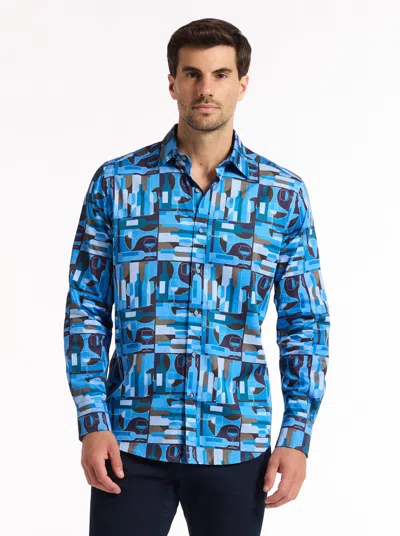 Robert Graham Nolan Long Sleeve Button Down Shirt In Blue