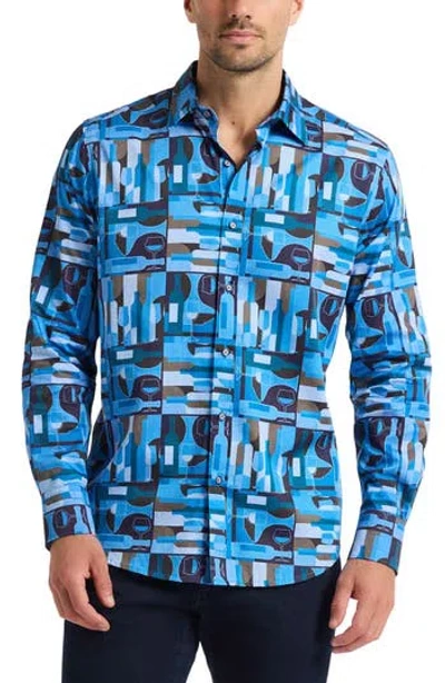 Robert Graham Nolan Long Sleeve Button Up Shirt In Blue