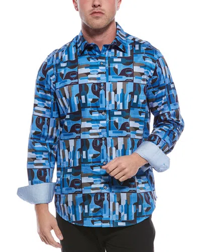 Robert Graham Nolan Woven Shirt In Blue