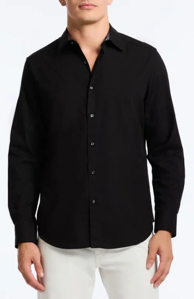 Robert Graham Odyssey Classic Fit Jacquard Long Sleeve Stretch Cotton Button-up Shirt In Black