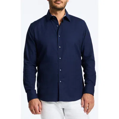 Robert Graham Odyssey Classic Fit Jacquard Long Sleeve Stretch Cotton Button-up Shirt In Blue