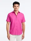 Robert Graham Odyssey Short Sleeve Button Down Shirt In Magenta