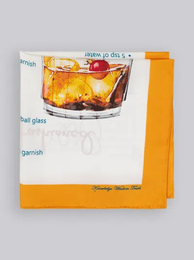 Robert Graham Old Fashioned Pocket Square In Orange