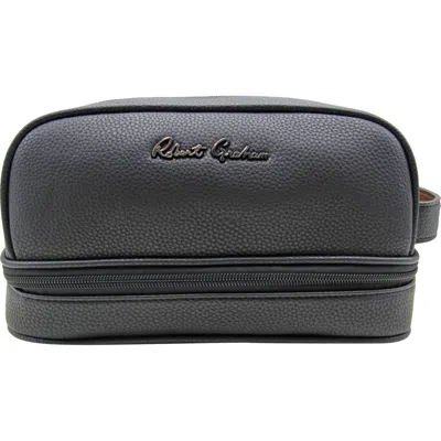 Robert Graham Olivan Recycled Faux Leather Dopp Kit In Black