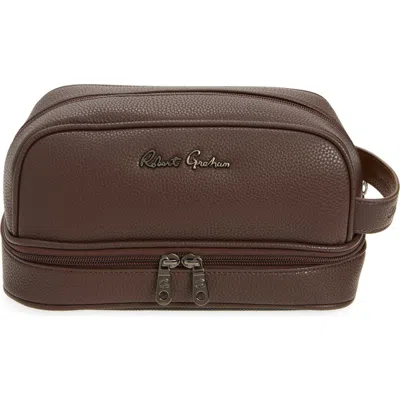 Robert Graham Olivan Recycled Faux Leather Dopp Kit In Brown