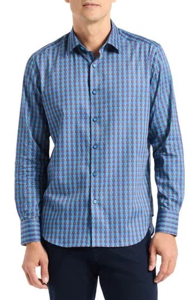 Robert Graham Ostin Cotton Button-up Shirt In Blue